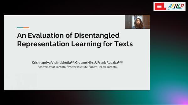 An {E}valuation of {D}isentangled {R}epresentation {L}earning for {T}exts