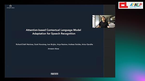 Attention-based Contextual Language Model Adaptation for Speech Recognition