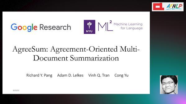 AgreeSum: Agreement-Oriented Multi-Document Summarization