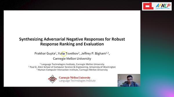 Synthesizing Adversarial Negative Responses for Robust Response Ranking and Evaluation