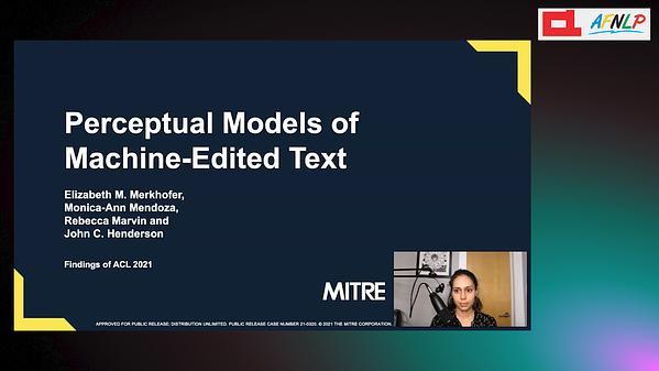 Perceptual Models of Machine-Edited Text