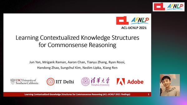 Learning Contextualized Knowledge Structures for Commonsense Reasoning