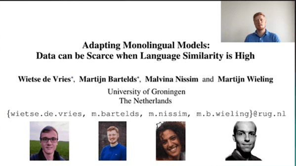Adapting Monolingual Models: Data can be Scarce when Language Similarity is High