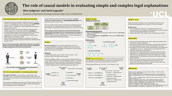 The role of causal models in evaluating simple and complex legal explanations