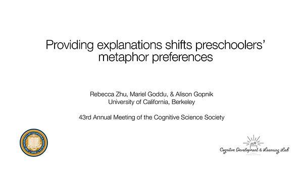 Providing explanations shifts preschoolers’ metaphor preferences