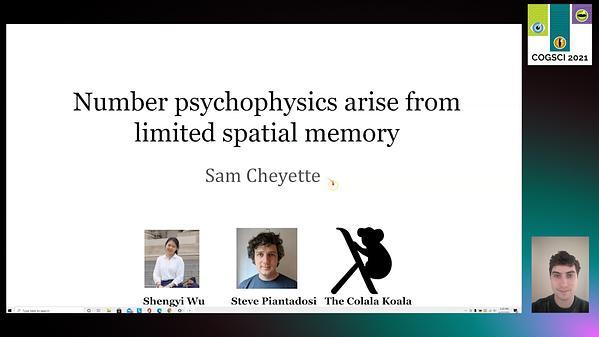 The psychophysics of number arise from resource-limited spatial memory
