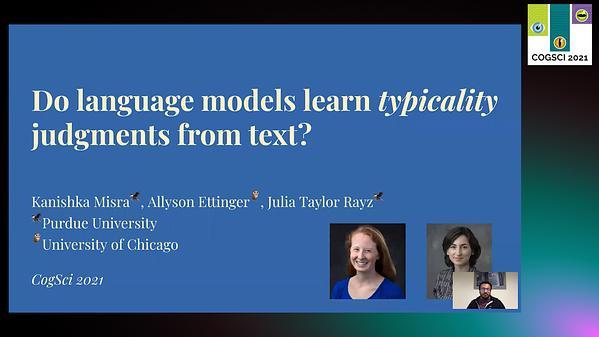 Do language models learn typicality judgments from text?