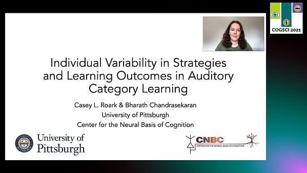 Individual Variability in Strategies and Learning Outcomes in Auditory Category Learning