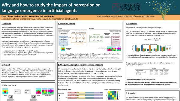 Why and how to study the impact of perception on language emergence in artificial agents