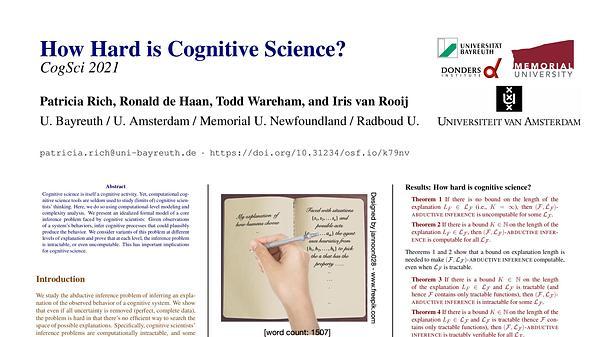How hard is cognitive science?