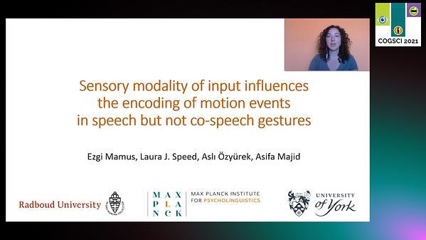 Sensory Modality of Input Influences the Encoding of Motion Events in Speech But Not Co-Speech Gestures
