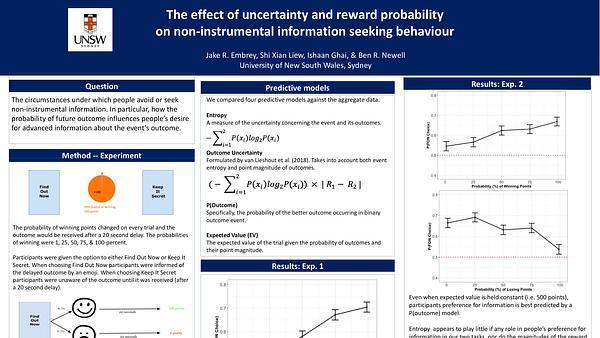 The effect of uncertainty and reward probability on information seeking behaviour