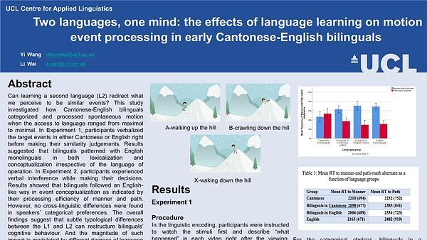 Two languages, one mind: the effects of language learning on motion event processing in early Cantonese-English bilinguals