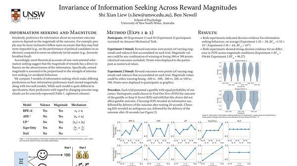 Invariance of Information Seeking Across Reward Magnitudes