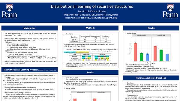 Distributional learning of recursive structures