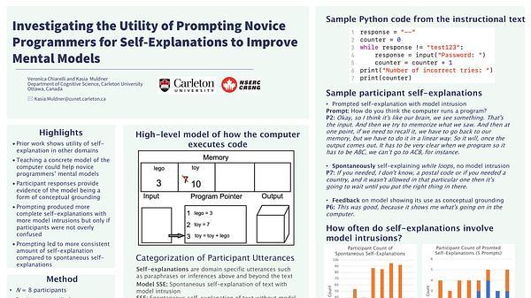 Investigating the Utility of Prompting Novice Programmers for Self-Explanations to Improve Mental Models