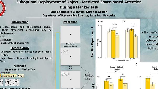 Suboptimal deployment of object-mediated space-based attention during a flanker task