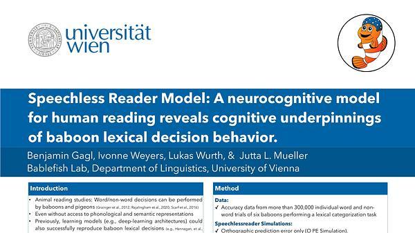Speechless Reader Model: A neurocognitive model for human reading reveals cognitive underpinnings of baboon lexical decision behavior.