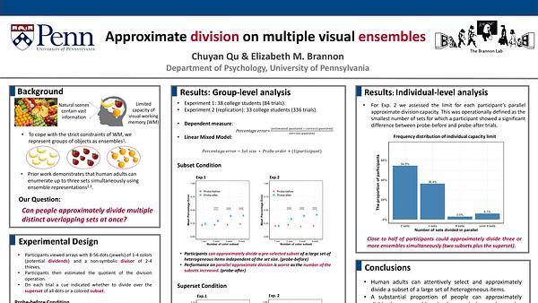 Approximate division on multiple visual ensembles