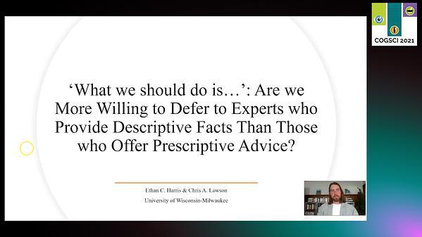 What we ought to do is…’: Are we More Willing to Defer to Experts who Provide Descriptive Facts Than Those who Offer Prescriptive Advice?