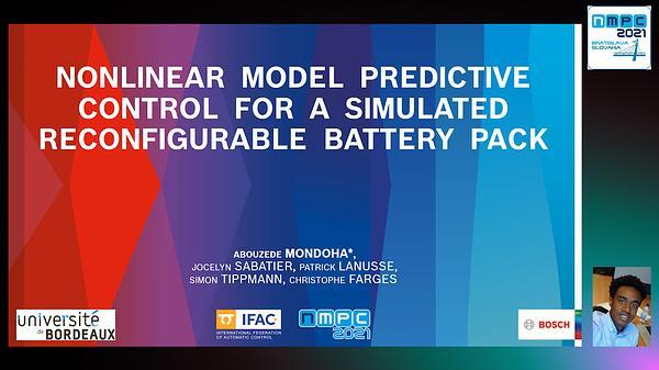 Nonlinear Model Predictive Control for a Simulated Reconfigurable Battery Pack