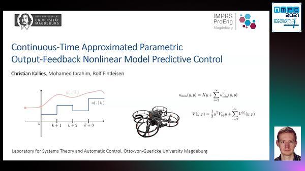 Continuous-Time Approximated Parametric Output-Feedback Nonlinear Model Predictive Control