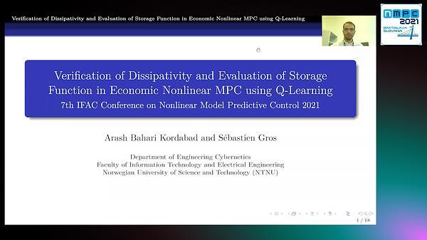 Verification of Dissipativity and Evaluation of Storage Function in Economic Nonlinear MPC Using Q-Learning