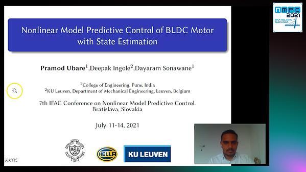Nonlinear Model Predictive Control of BLDC Motor with State Estimation