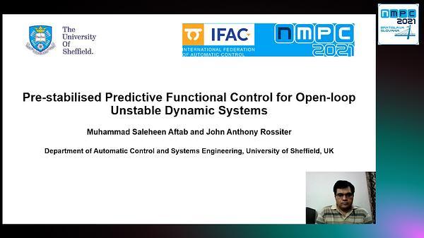 Pre-Stabilised Predictive Functional Control for Open-Loop Unstable Dynamic Systems