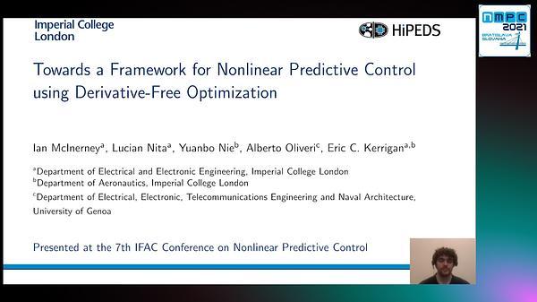 Towards a Framework for Nonlinear Predictive Control using Derivative-Free Optimization