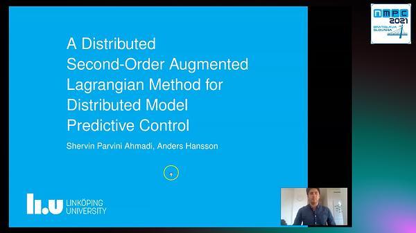 A Distributed Second-Order Augmented Lagrangian Method for Distributed Model Predictive Control