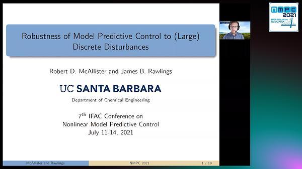 Robustness of Model Predictive Control to (Large) Discrete Disturbances
