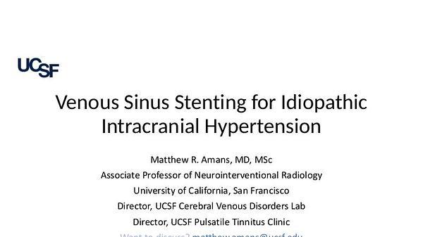 Venous sinus stenting for idiopathic intracranial hypertension