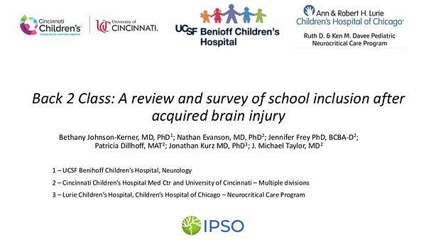  A review and survey of school inclusion after acquired brain injury