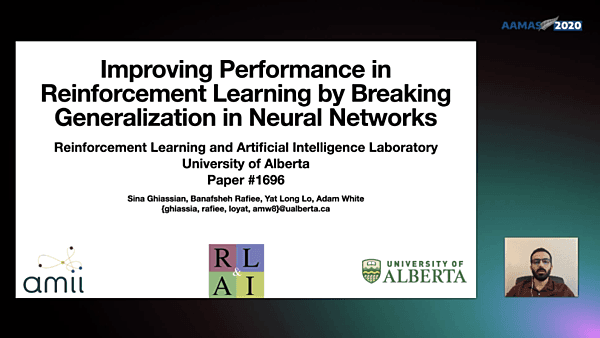 Improving Performance in Reinforcement Learning by Breaking Generalization in Neural Networks