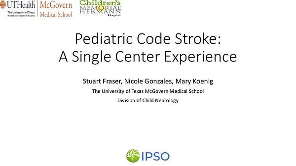 Pediatric code stroke: a single center experience