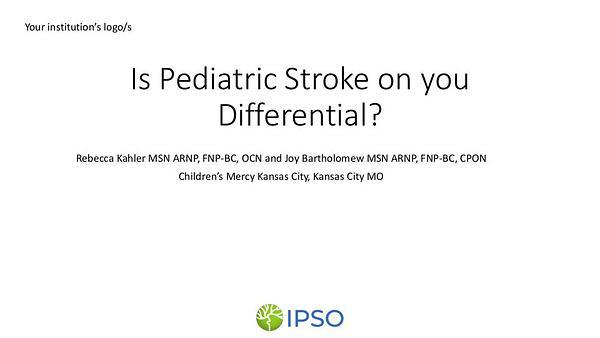 Is stroke on your differential? Acute stroke alert implementation in a pediatric ER