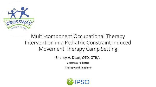 Multi-component occupational therapy intervention in a pediatric constraint induced movement therapy camp setting
