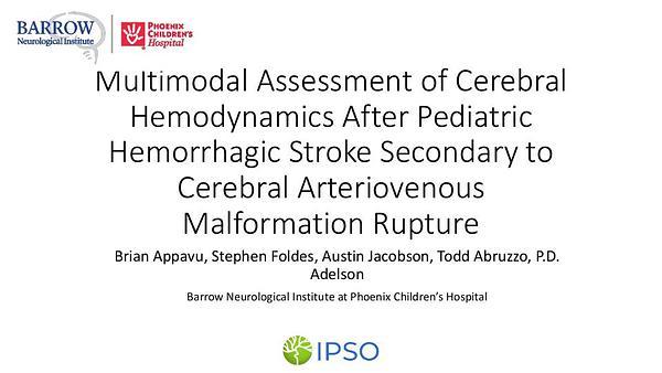 Multimodal assessment of cerebral hemodynamics after pediatric hemorrhagic stroke secondary to cerebral arteriovenous malformation rupture