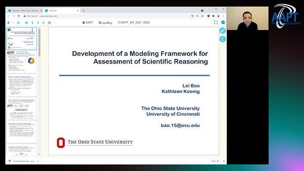 Development of a Modeling Framework for Assessment of Scientific Reasoning