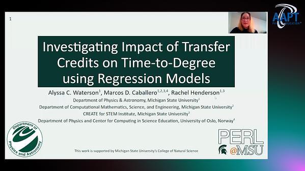 Investigating Impact of Transfer Credits on Time-to-Degree using Regression Models