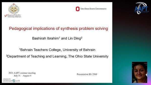 Pedagogical implications of synthesis problem solving