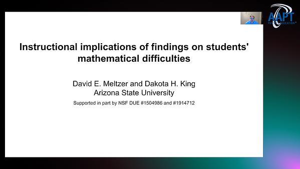Instructional implications of findings on students’ mathematics difficulties