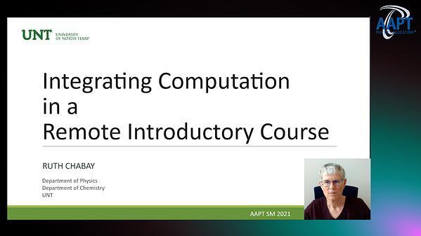 Integrating computation in a remote introductory course