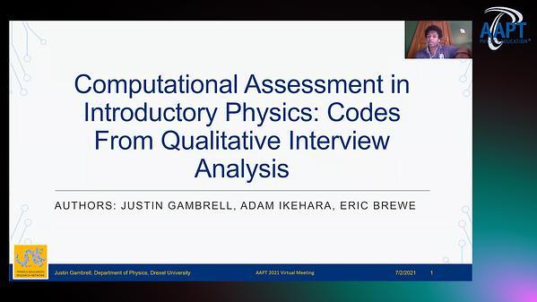 Computational Assessment in Introductory Physics: Codes From Qualitative Interview Analysis