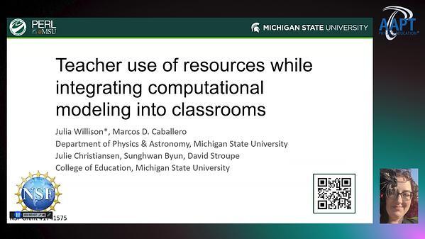 Teacher use of resources while integrating computational modeling into classrooms