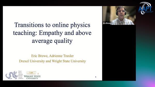 Transitions to online physics teaching: Empathy and above average quality