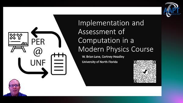 Implementation and Assessment of Computation in a Modern Physics Course