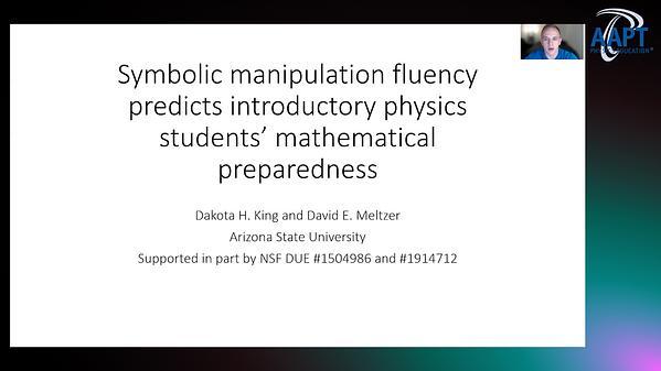 Symbolic Manipulation Fluency Predicts Introductory Physics Students’ Mathematical Preparedness