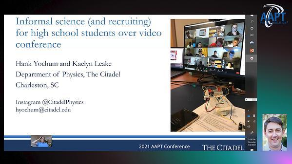 Informal science for high school students over video conference